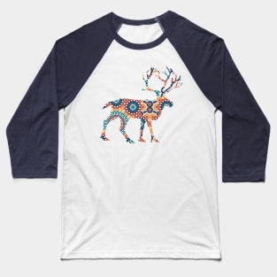 Deer Silhouette with Pattern Baseball T-Shirt